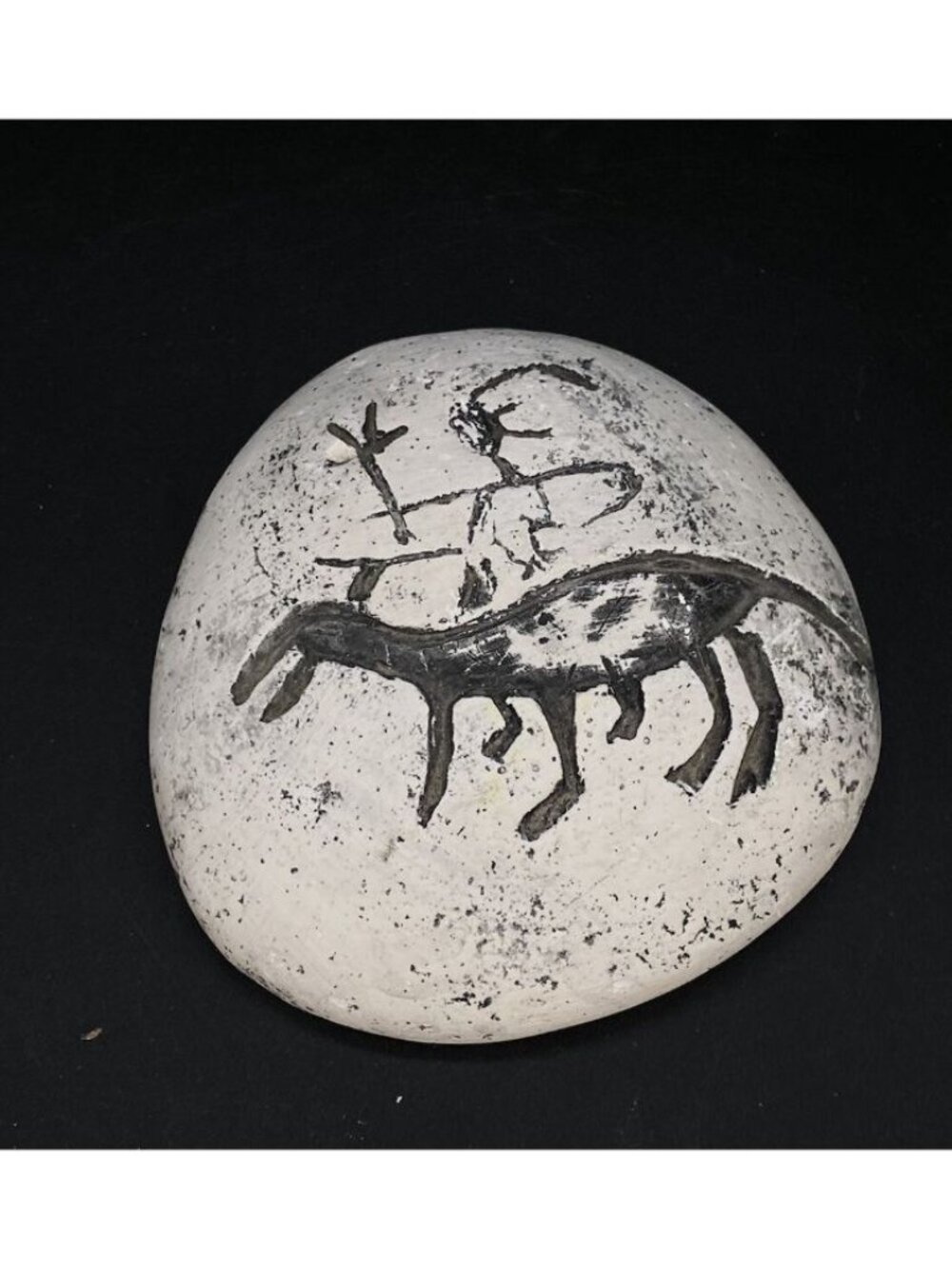 Bekka St. Helens Ash USA Round Native Cave Drawing Art Paperweight